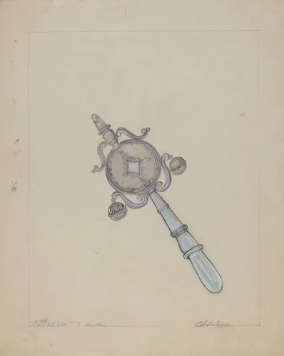 Baby's Rattle by Columbus Simpson, index of american design, 1935-1942