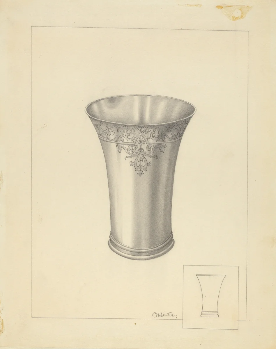 Beaker by Charlotte Winter, index of american design, 1935-1942