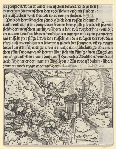 The Destroying Angels (fragment), plate 9 from The Apocalypse by Hans Burgkmair, print, 1523-1524