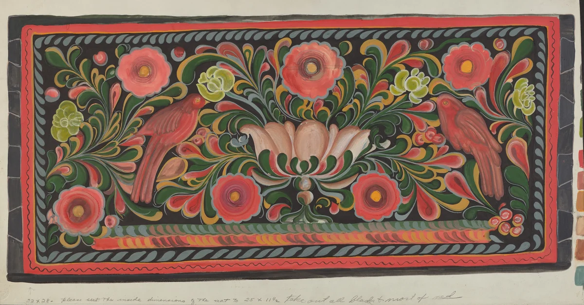 Chest Design by Etna Wiswall, index of american design, 1935-1942