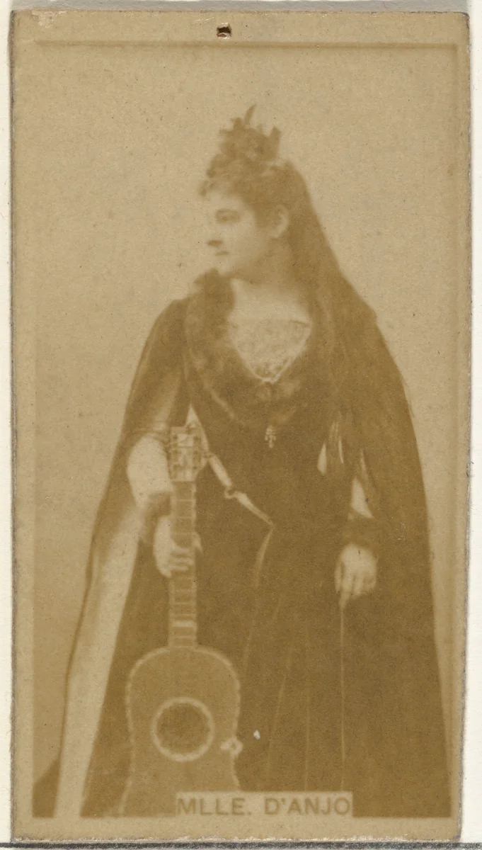 Mlle. D'anjo, from the Actors and Actresses series (N145-8) issued by Duke Sons & Co. to promote Duke Cigarettes by W. Duke, Sons & Co., photograph, 1890-1895