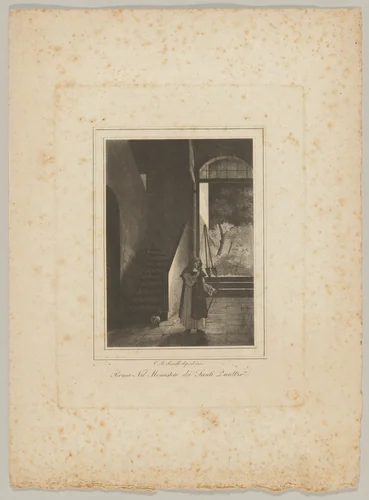 Nel Monastero dei Santi Quattro (In the Monastery of the Four Saints) by Carlo Baldassare Simelli, print, 1830-1849