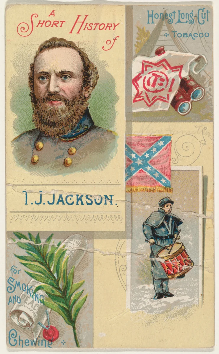 A Short History of General T. J. Jackson, from the Histories of Generals series (N114) issued by W. Duke, Sons & Co. to promote Honest Long Cut Smoking and Chewing Tobacco by W. Duke, Sons & Co., print, 1888