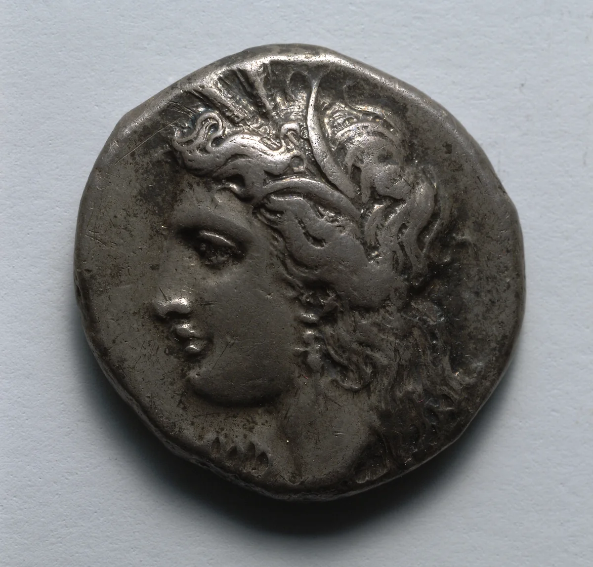 Stater: Head of Demeter (obverse) by Unknown, metalwork, -330--300