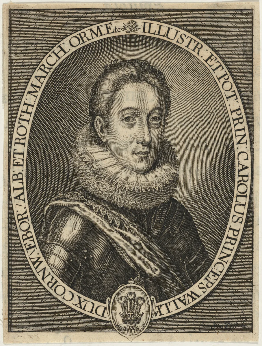 Charles I, King of England, as Prince of Wales by Simon van de Passe, print, 1619