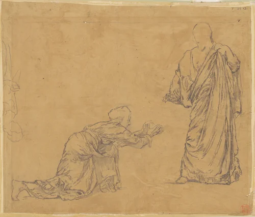 Study for "Christ Appearing to Mary" by John La Farge, drawing, 1877-1878