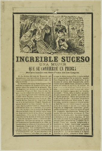 Incredible Event: Woman Turns to Stone by José Guadalupe Posada, print, 1898-1908