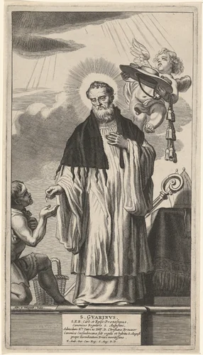 H. Warinus van Bologna by Theodor Matham, print, 1615-1676