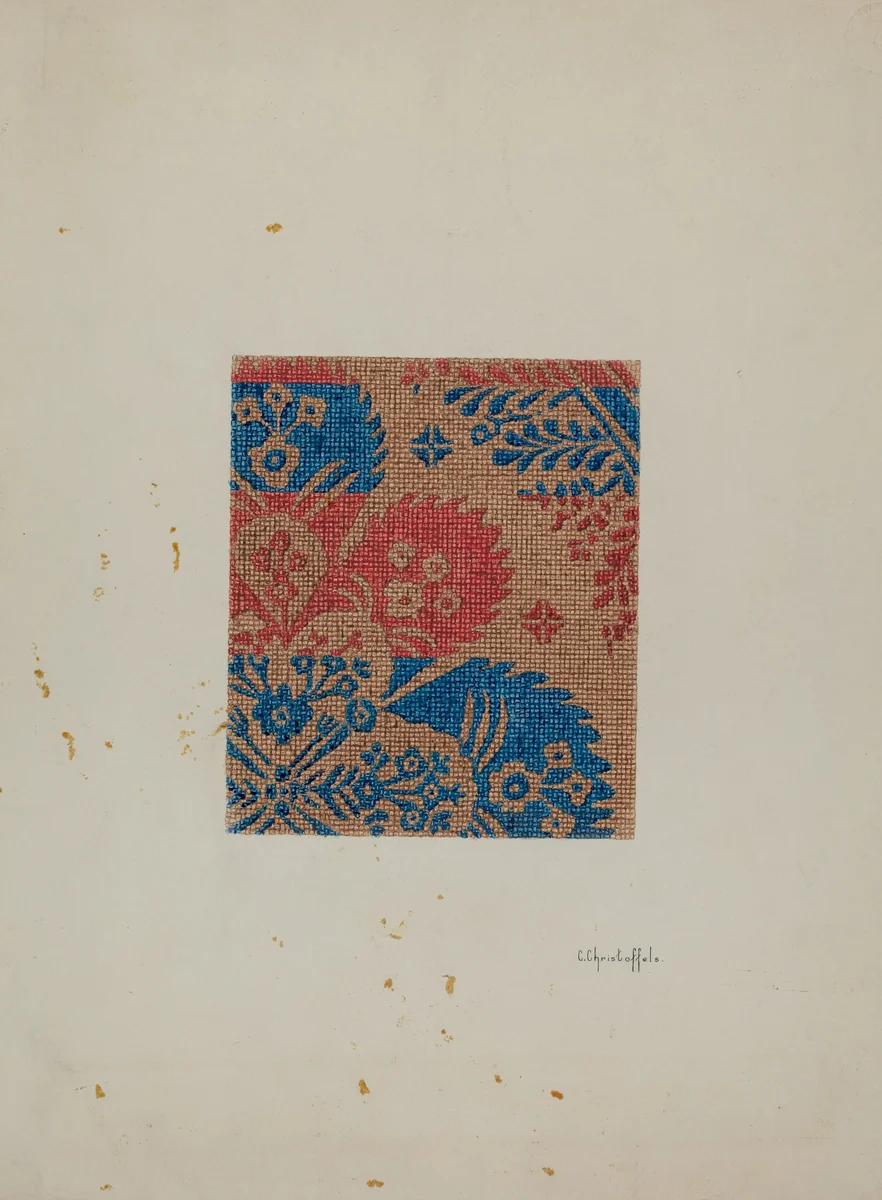 Coverlet (Section) by Cornelius Christoffels, index of american design, 1940