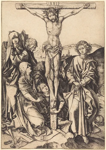 The Crucifixion by Martin Schongauer, print, 1480