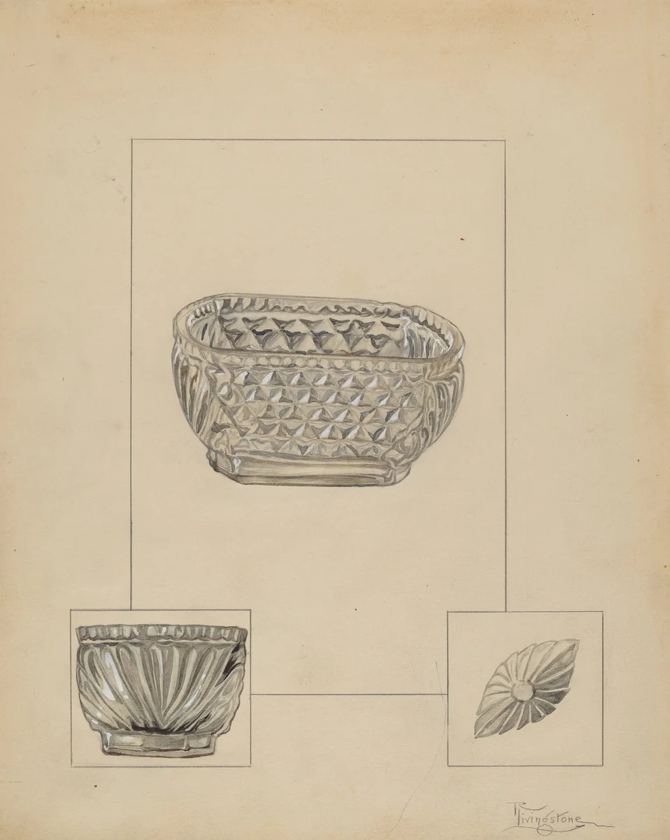 Glass Bowl by Rolland Livingstone, index of american design, 1935-1942
