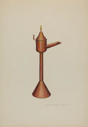 Whale Oil Lamp by William H. Edwards, index of american design, 1938