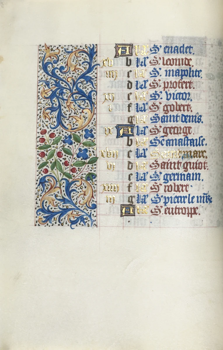Book of Hours (Use of Rouen): fol. 4v by Master of the Geneva Latini, book, 1465-1475