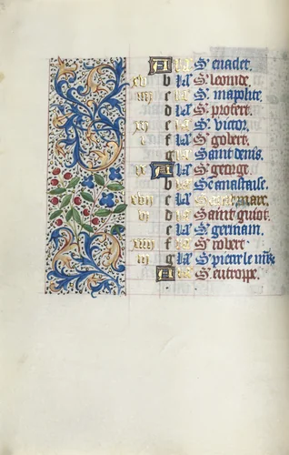 Book of Hours (Use of Rouen): fol. 4v by Master of the Geneva Latini, book, 1465-1475
