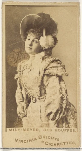 Mily-Meyer, Des Bouffes, from the Actors and Actresses series (N45, Type 1) for Virginia Brights Cigarettes by Allen & Ginter, photograph, 1885-1891