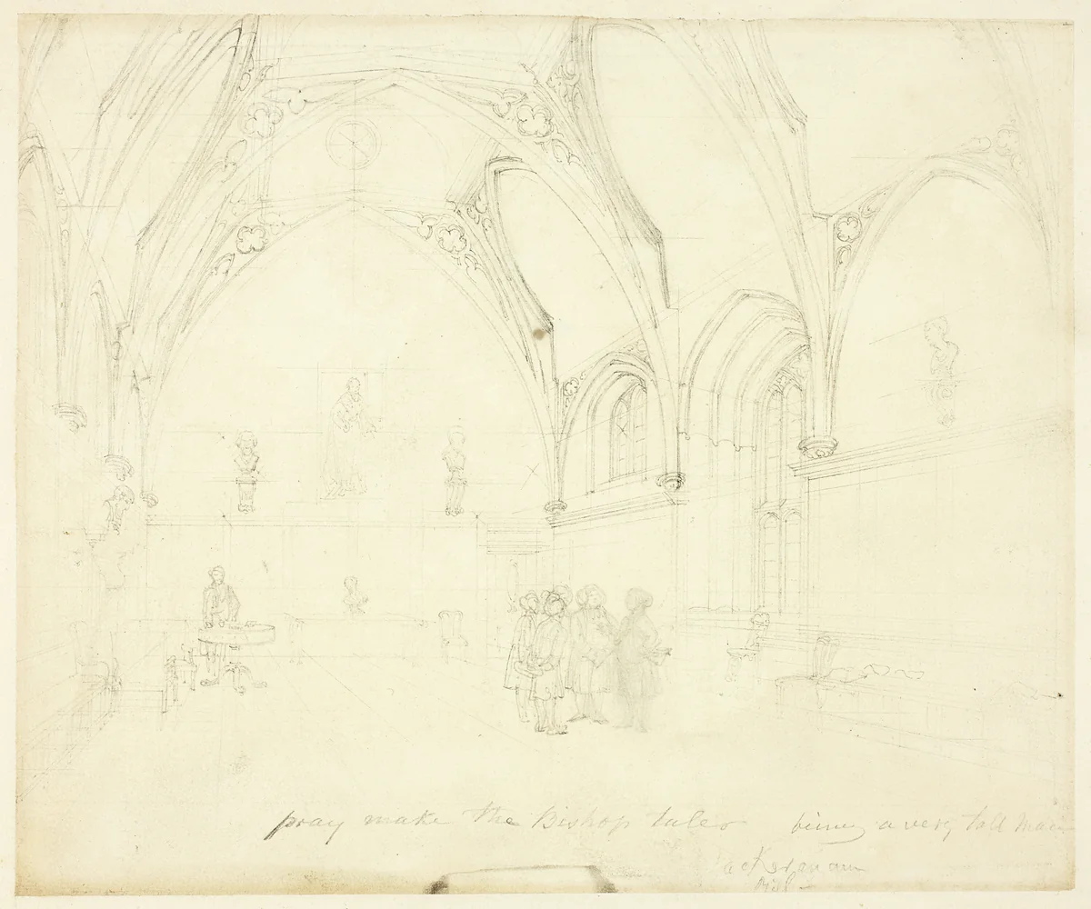 Study for Lambeth Palace, from Microcosm of London by Augustus Charles Pugin
Thomas Rowlandson, drawing, 1807-1808