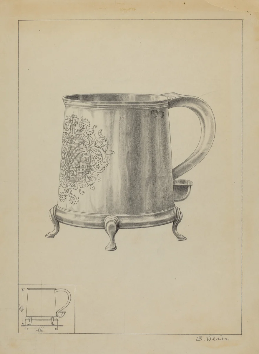 Silver Mug by Simon Weiss, index of american design, 1936