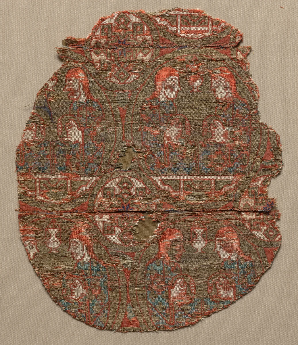 Fragment with musicians by Unknown, textile, 1200-1299