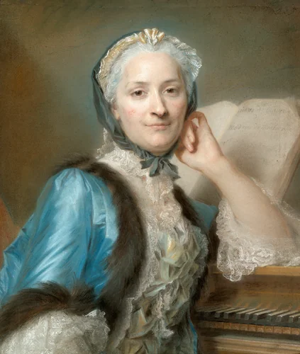 Portrait of Madame Anne-Jeanne Cassanéa de Mondonville, née Boucon (1708-1780) by Maurice Quentin de Latour, drawing, 1752