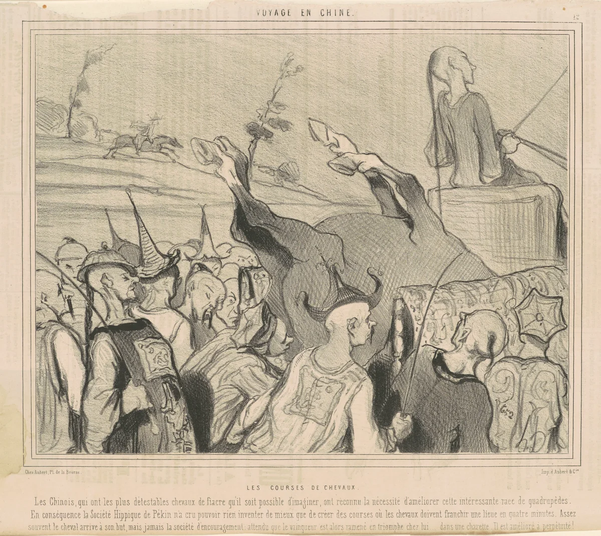 Les courses de chevaux by Honoré Daumier, print, 1844