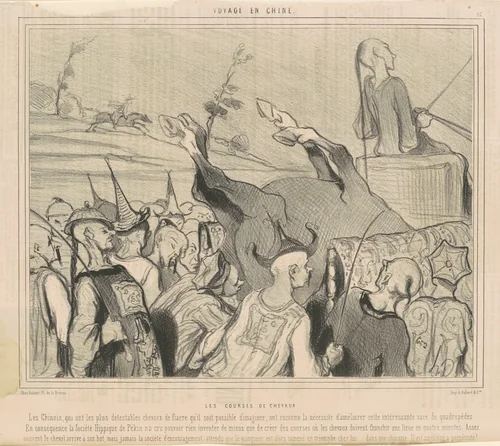 Les courses de chevaux by Honoré Daumier, print, 1844