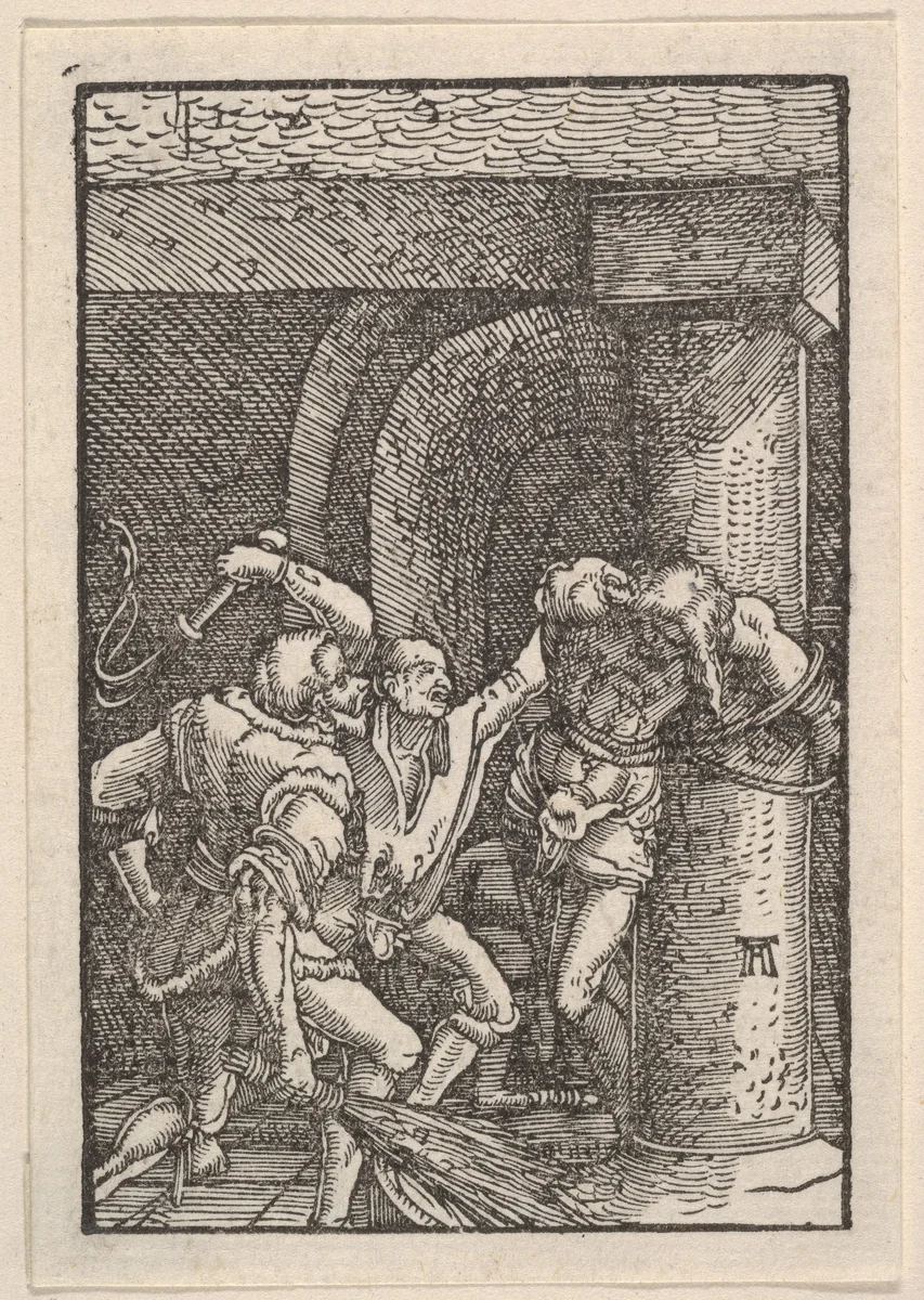 The Flagellation of Christ, from "The Fall and Salvation of Mankind Through the Life and Passion of Christ" by Albrecht Altdorfer, print, 1508-1518