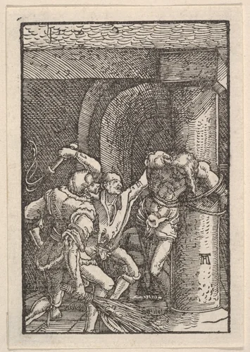 The Flagellation of Christ, from "The Fall and Salvation of Mankind Through the Life and Passion of Christ" by Albrecht Altdorfer, print, 1508-1518