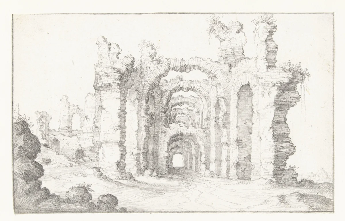 Romeinse ruïne by anonymous, drawing, 1649