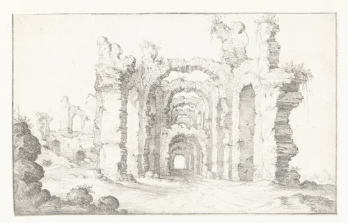 Romeinse ruïne by anonymous, drawing, 1649