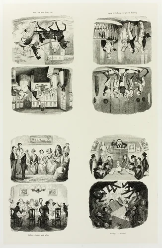 The Shop and the Shay from George Cruikshank's Steel Etchings to The Comic Almanacks: 1835-1853 (top left) by George Cruikshank, print, 1842
