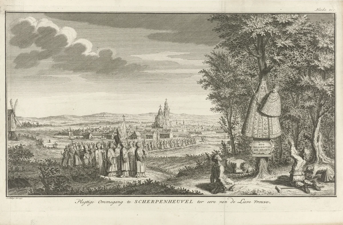 Bedevaart op weg naar Onze Lieve Vrouw van Scherpenheuvel by Jan Caspar Philips, print, 1737