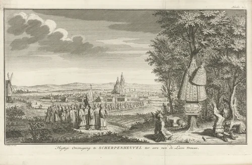 Bedevaart op weg naar Onze Lieve Vrouw van Scherpenheuvel by Jan Caspar Philips, print, 1737