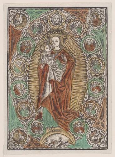 The Virgin and Child on the Crescent by anonymous, print, 1430-1500