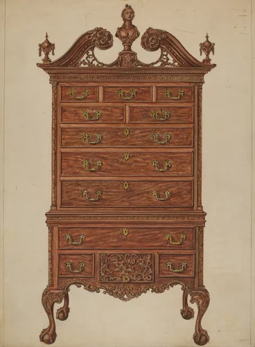 Highboy by Isadore Goldberg, index of american design, 1940