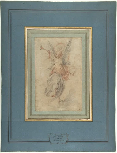 Allegorical Figure of Fame by Giuseppe Cesari, drawing, 1585-1595