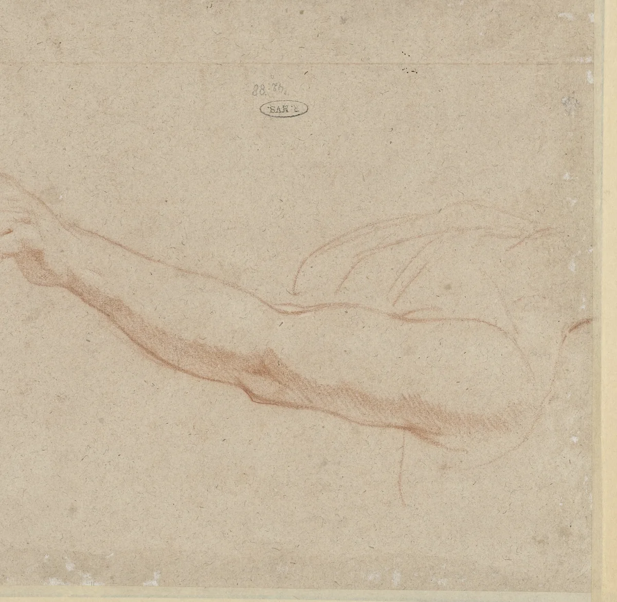 Studie van een arm by anonymous, drawing, 1600-1699