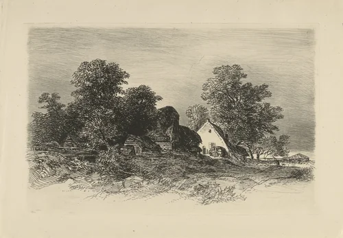 Watermolen in een boomrijk landschap by Remigius Adrianus Haanen, print, 1827-1888