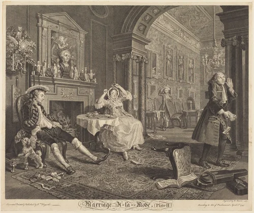 Marriage a la Mode: pl. 2 by Bernard Baron; William Hogarth, print, 1745