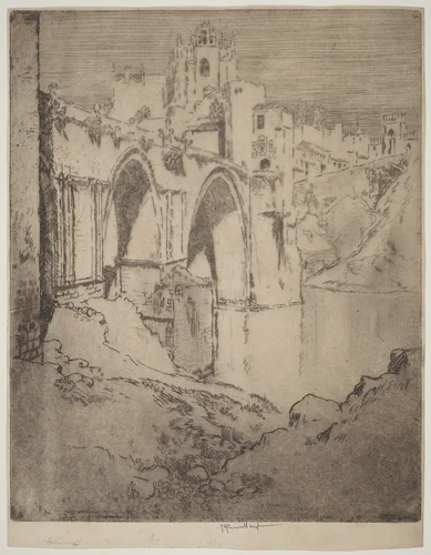 Bridge of San Juan D'Los Reyos, Toledo by Joseph Pennell, print, 1904