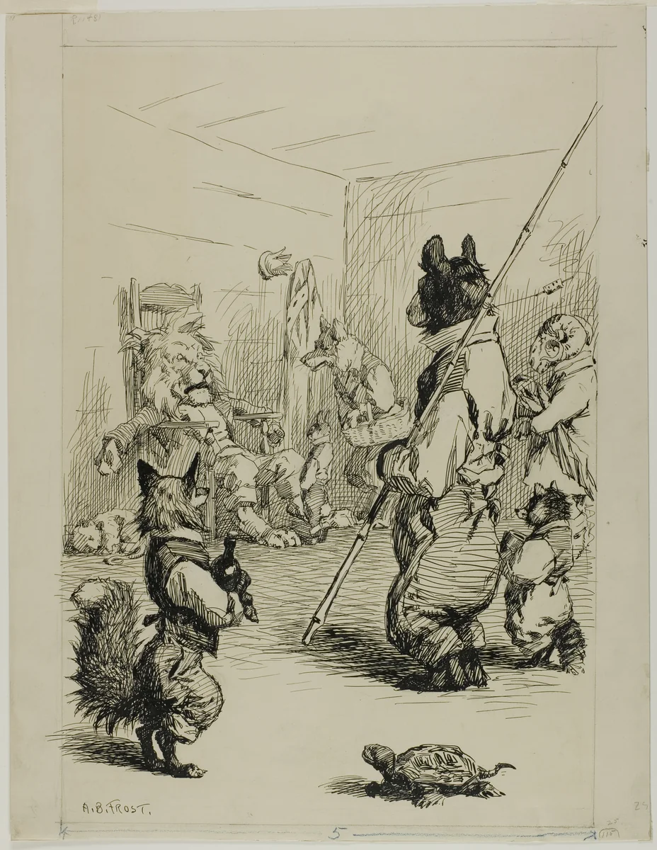 De King Im Sit Right Flat in a Chair by Arthur Burdett Frost, drawing, 1871-1899