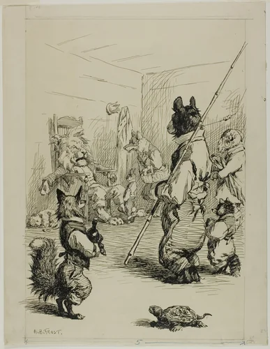 De King Im Sit Right Flat in a Chair by Arthur Burdett Frost, drawing, 1871-1899