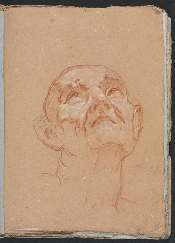 Verona Sketchbook: Male head (page 31) by Francesco Lorenzi, book, 1760