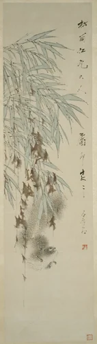 Bamboo and Squirrel 松鼠翠竹圖 by Xugu (虛谷), other, 1824-1896