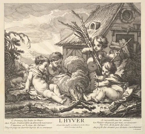 Winter by Claude Augustin Duflos le Jeune, print, 1735-1786