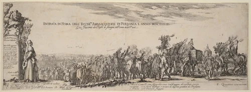 Title Page for "Entry into Rome of His Excellency the Polish Ambassador" by Stefano della Bella, print, 1633