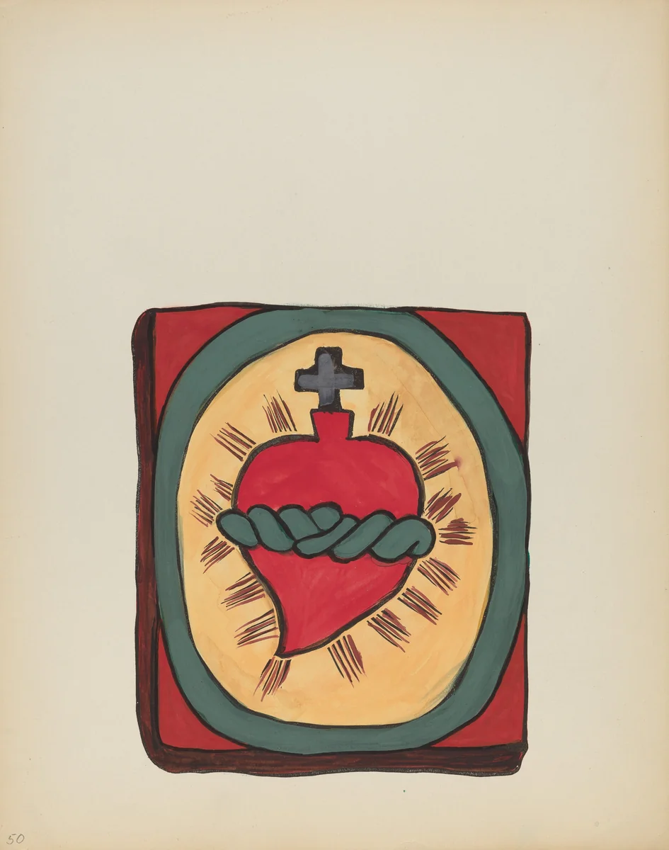 Plate 50: Sacred Heart: From Portfolio "Spanish Colonial Designs of New Mexico" by American 20th Century, index of american design, 1935-1942