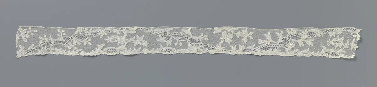 Mutsenstrook van kloskant met zigzag-rivière by anonymous, other, 1750-1760