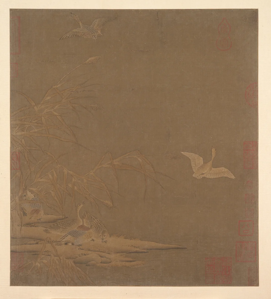 Wild Geese in Winter by Unidentified Artist, painting, 1200-1299