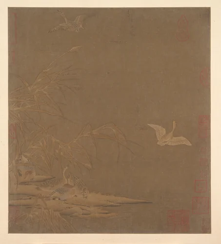 Wild Geese in Winter by Unidentified Artist, painting, 1200-1299
