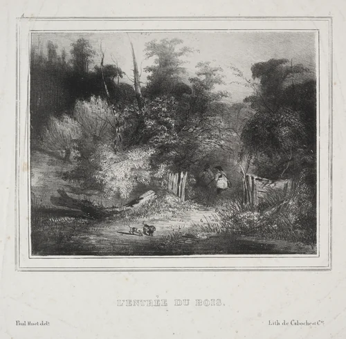 Landscapes: The Entrance of a Forest by Paul Hüet, print, 1829